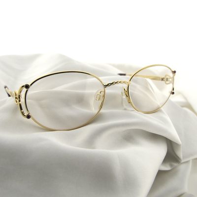 Vintage Chopard women's glasses with clear glass; Gold-plated; 52-20 Image 2 of Vintage Chopard women's glasses with clear glass; Gold-plated; 52-20