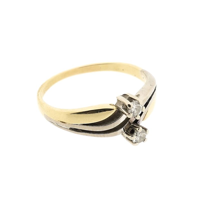 Image 4 of Two-tone gold ring with diamonds