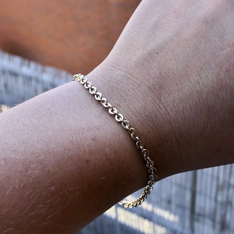 Image 5 of Gold anchor link bracelet