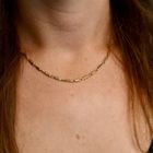 Afbeelding 9 van Gouden schakelketting met staafjes | 42 cm