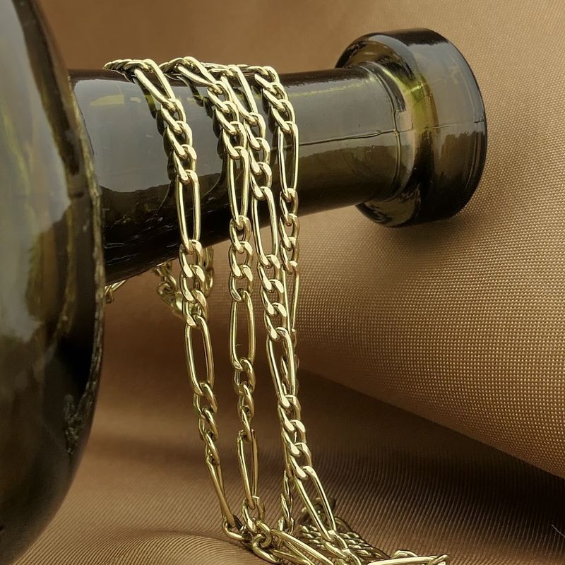 Image 2 of Gold Figaro link chain | 50.5 cm