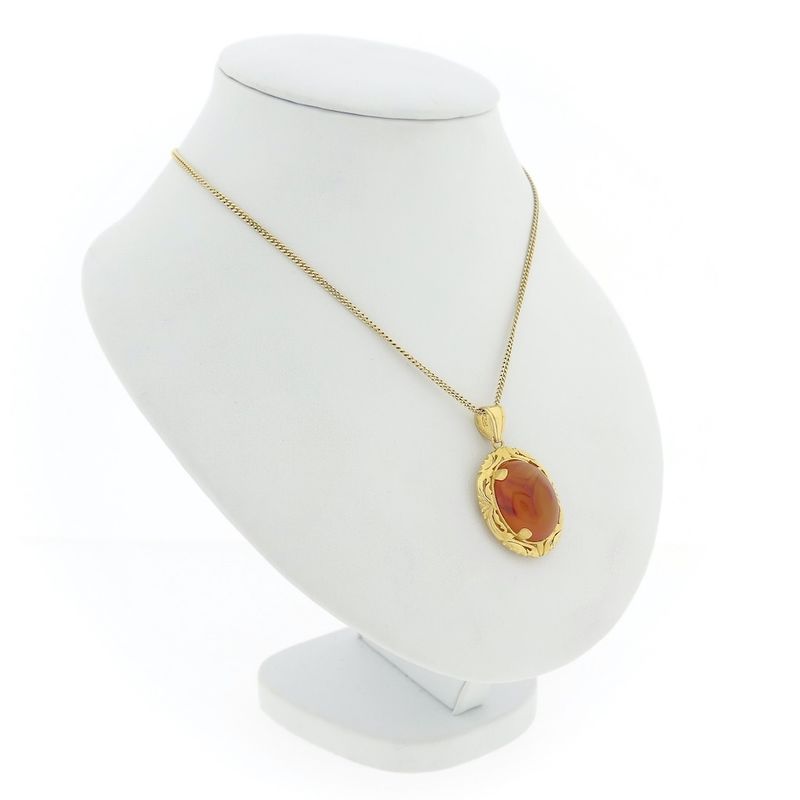 Image 9 of Gold pendant with carnelian
