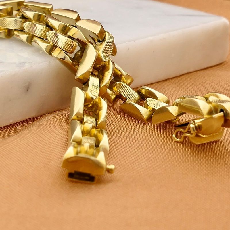 Image 2 of Gold Bismarck Link Bracelet