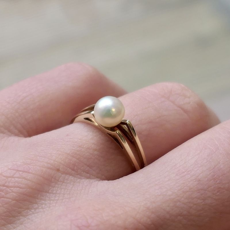 Image 8 of 8 carat ring with pearl