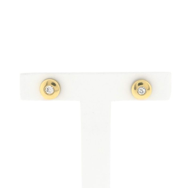Image 4 of Gold stud earrings with zirconia