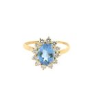 Image 3 of Gold ring with aquamarine and zirconia