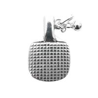 Silver pendant; Badminton racket with ball