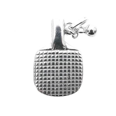 Image 1 of Silver pendant; Badminton racket with ball
