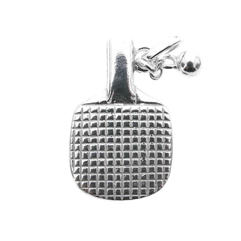 Image 1 of Silver pendant; Badminton racket with ball