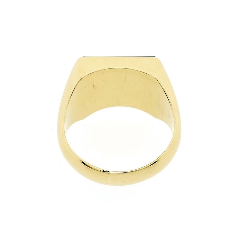 Image 5 of Gold signet ring with blue layered stone | Constant