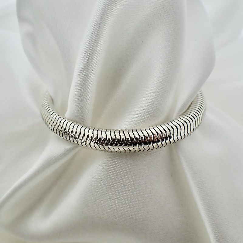 Image 3 of Silver wide snake link bracelet | 18 cm