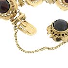 Afbeelding 7 van Antiek gouden bootjes armband met granaat | 18,5 cm