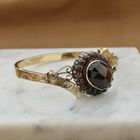 Image 7 of Antique Victorian gold and silver bangle with garnet