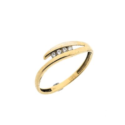 Image 1 of Gold ring with zirconia