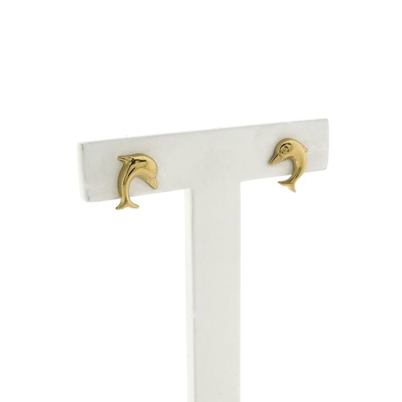 Image 3 of Golden dolphin stud earrings