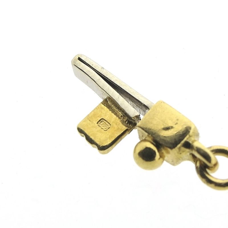 Image 12 of 18K Two-tone gold necklace with diamonds; 0.72 ct. | 42 cm