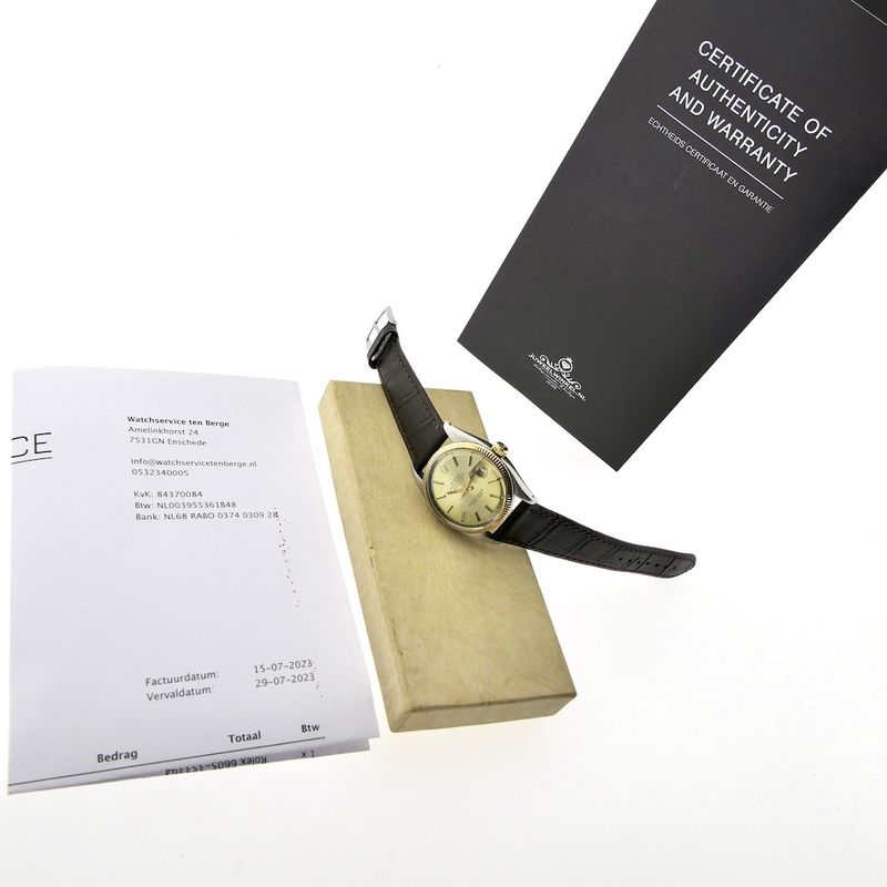 Image 4 of Rolex Datejust 6605; Vintage automatic watch from 1959