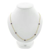 Gold gourmet link chain with garnet