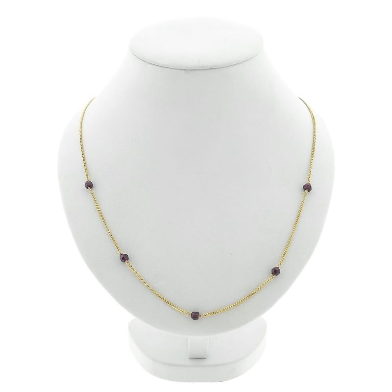 Image 1 of Gold gourmet link chain with garnet