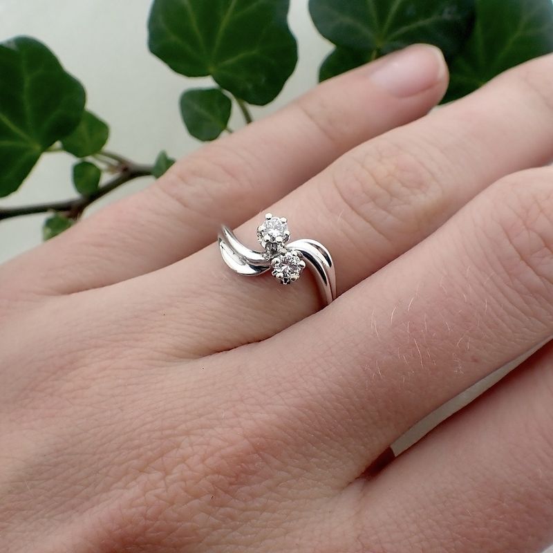 Image 7 of 18 carat white gold ring with 0.20 ct. diamonds.