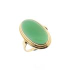 Image 1 of Gold Ring with Jade; 14 Karat; Size 17.75