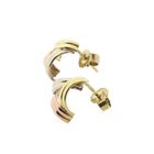 Image 7 of Tricolor gold stud earrings