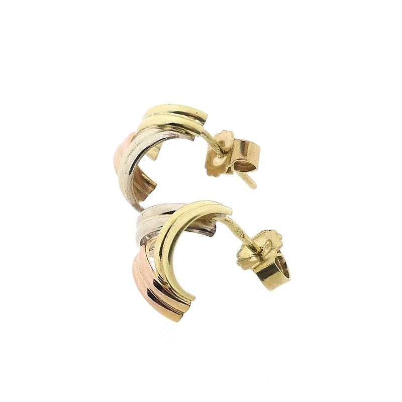 Image 7 of Tricolor gold stud earrings