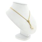 Image 4 of Gold fantasy link necklace with fixed pendant and cultured pearls