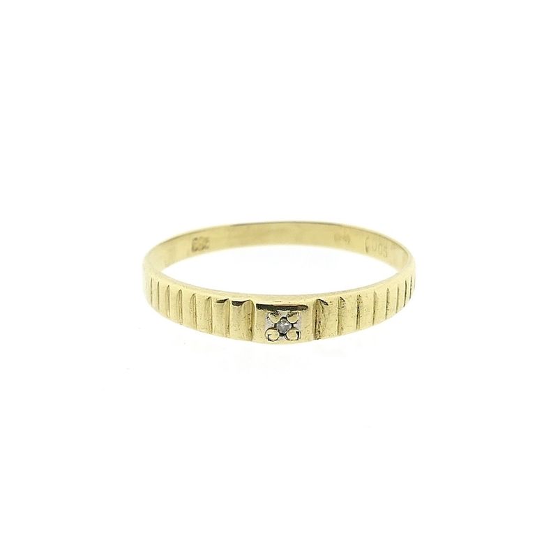 Image 3 of Gold solitaire ring with diamond | 0.01 ct.