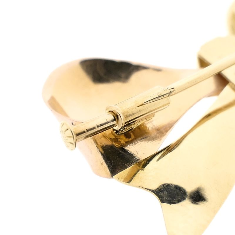 Image 5 of Vintage two-tone gold brooch as a bow