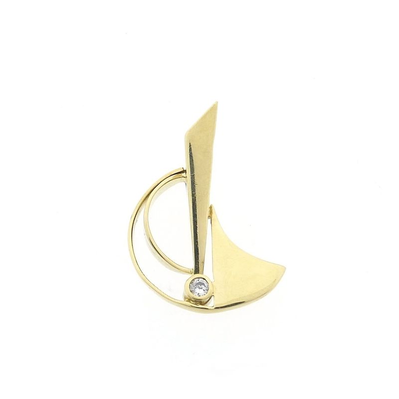 Image 1 of Gold abstract pendant with zirconia