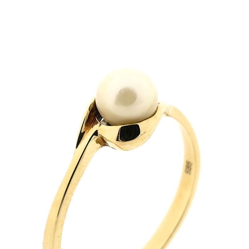 Afbeelding 5 van Gouden ring met parel