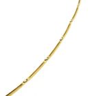 Image 10 of Two-tone gold bar necklace with a fixed pendant and diamond