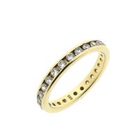 Gold alliance ring with zirconia