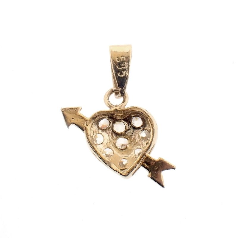 Image 5 of Gold pendant of a heart with zirconia