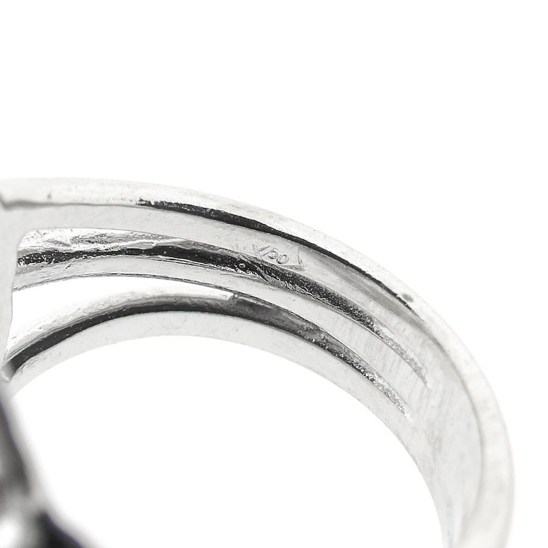 Image 8 of White gold ring with white and champagne diamonds; 0.72 ct.