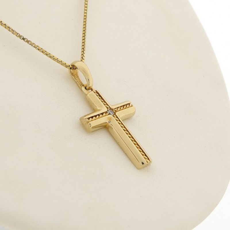 Image 6 of Gold cross with zirconia