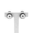 Image 1 of Silver domed earrings; Fantasy design