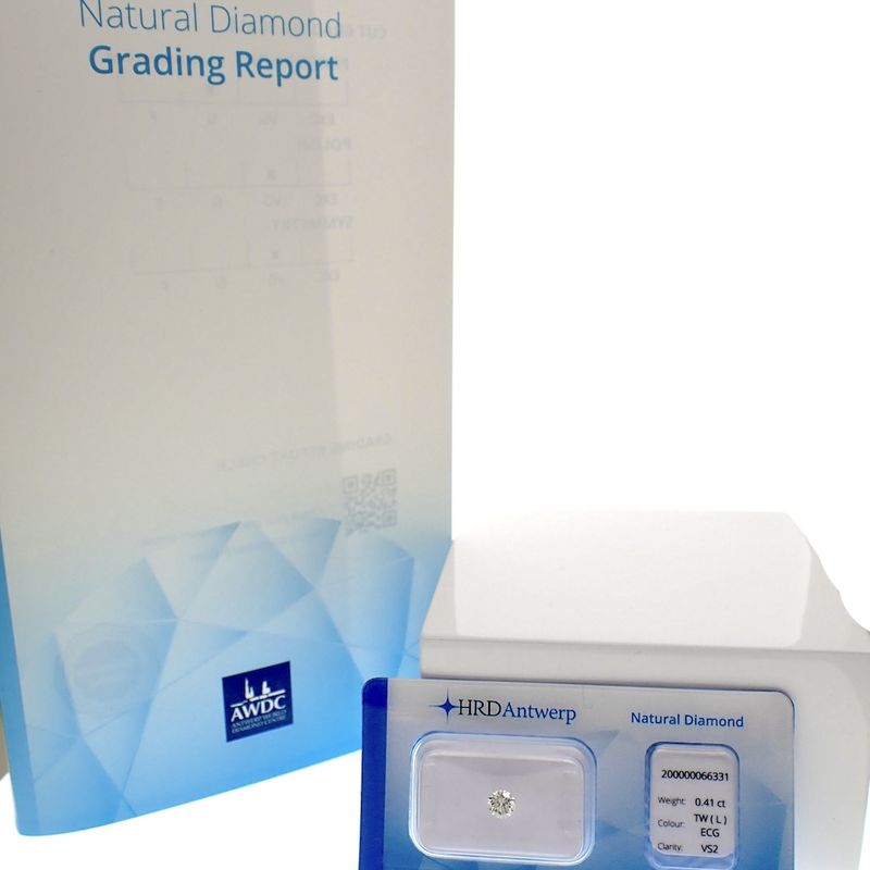Image 6 of 0.41 ct. Brilliant cut diamond L (+ECG)/ VS2 + HRD Certificate