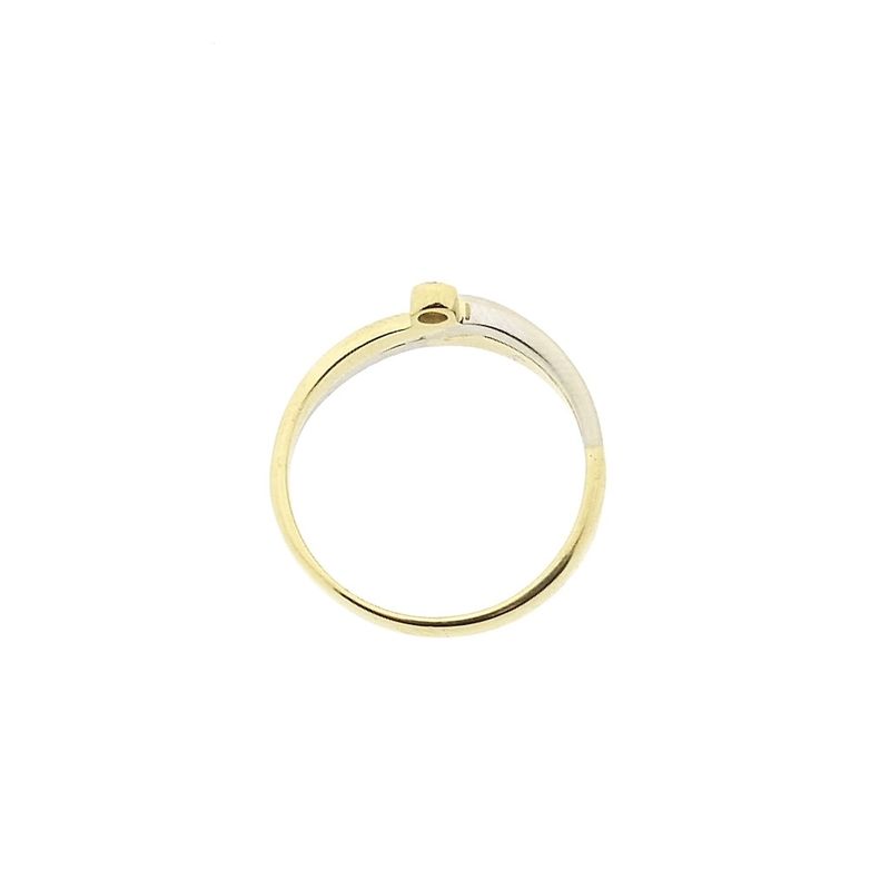 Image 9 of Two-tone gold solitaire ring with diamond; 0.02 ct.