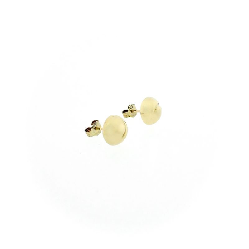 Image 3 of Gold stud earrings with large round button