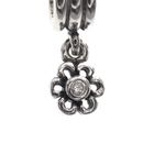 Image 4 of Pandora charm; Silver; Hanging Flower