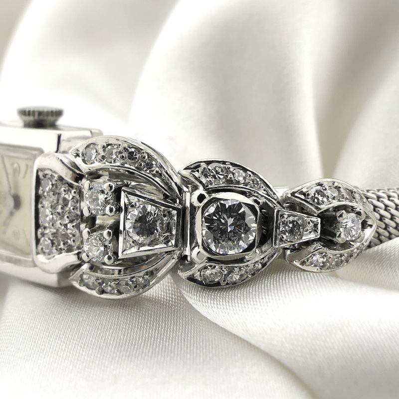 Image 12 of Herva Swiss Genève 'Cocktail Watch'; 14k. Gold ladies watch with diamonds