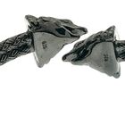 Image 4 of Silver eagle head clasp bracelet with carved details; Size S/M