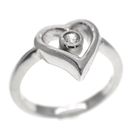 Image 1 of Silver ring with zirconia in heart