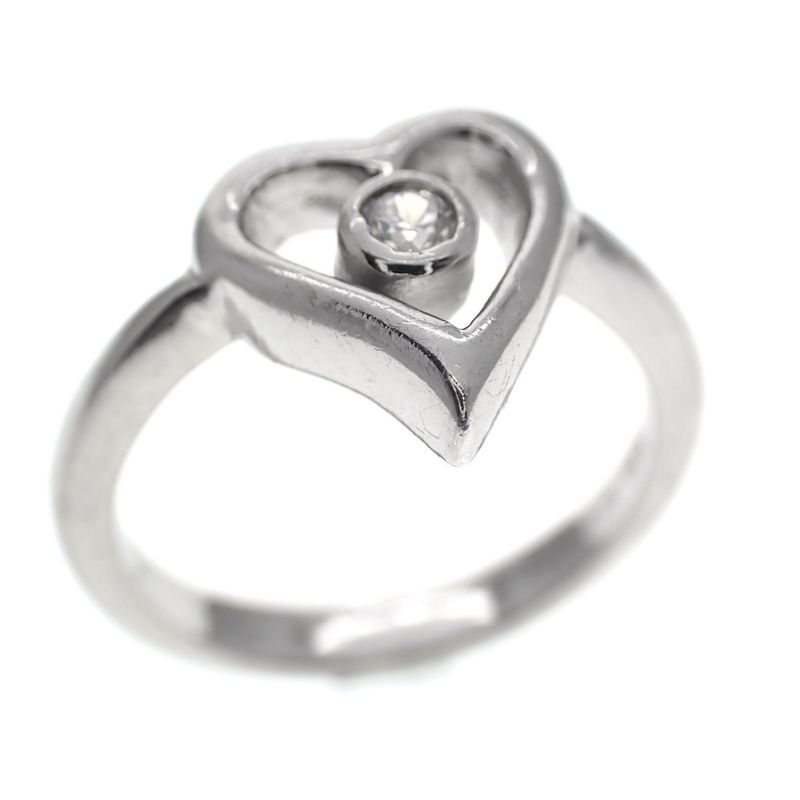 Image 1 of Silver ring with zirconia in heart