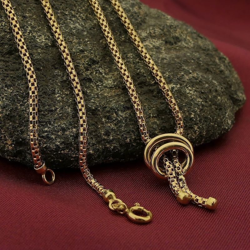 Image 2 of Gold link chain with fixed pendant