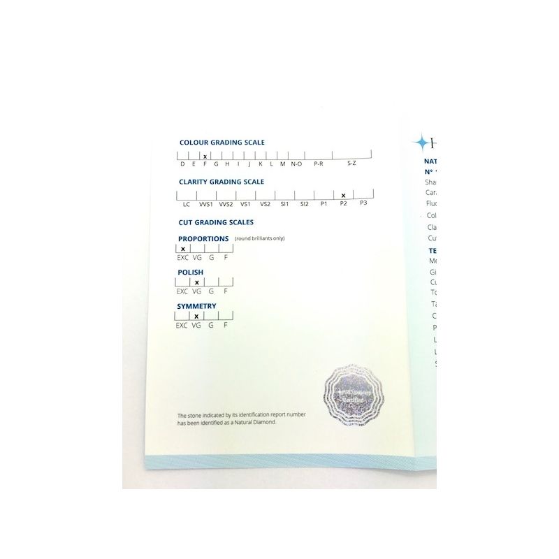 Image 5 of 0.76 ct brilliant cut diamond F P2 - HRD Certificate