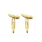 Image 3 of Gold cufflinks with artistic facial shapes