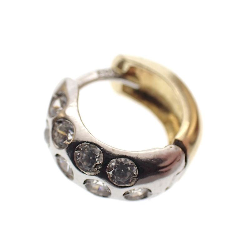 Image 2 of Two-tone gold earrings with zirconia